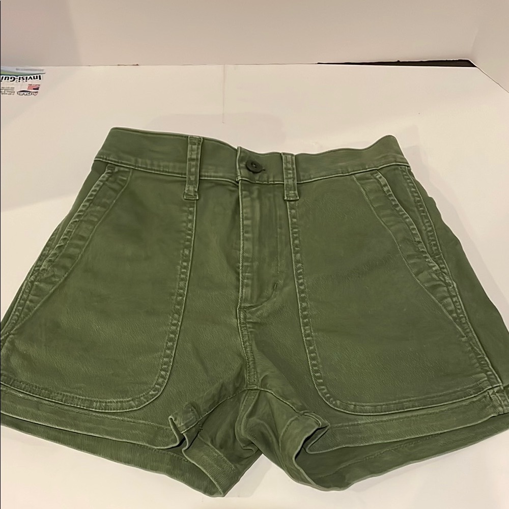 Madewell Olive High-Waist Utility Shorts